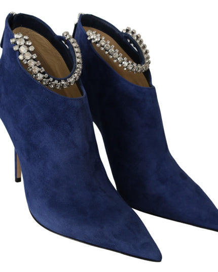 Jimmy Choo Pop Blue Crystal-Strap Heeled Boots