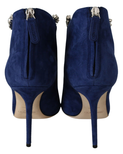 Jimmy Choo Pop Blue Crystal-Strap Heeled Boots