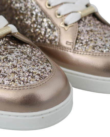 Jimmy Choo Ballet Pink Glitter Leather Sneakers