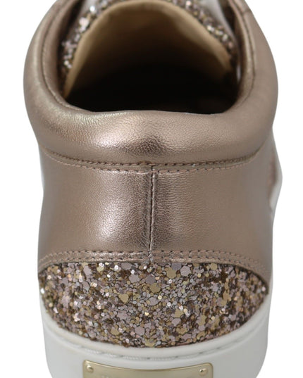 Jimmy Choo Ballet Pink Glitter Leather Sneakers