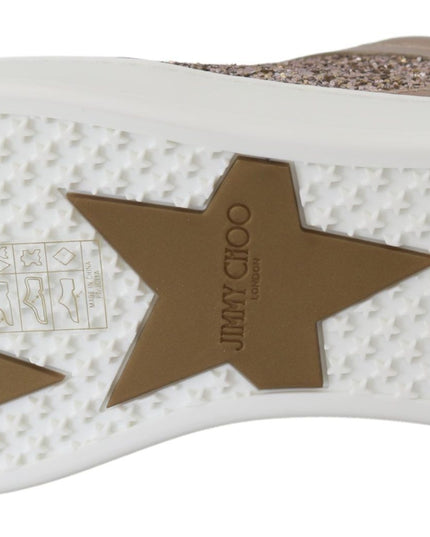 Jimmy Choo Ballet Pink Glitter Leather Sneakers