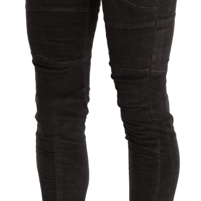 Ermanno Scervino Brown Velvet Capri Cropped Cotton Pants