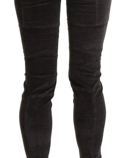 Ermanno Scervino Brown Velvet Capri Cropped Cotton Pants