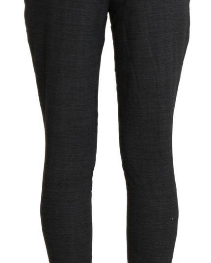 Ermanno Scervino Gray High Waist Capri Cropped Cotton Pants