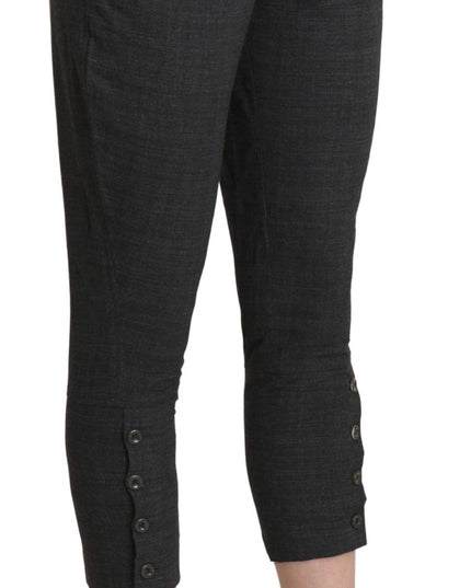 Ermanno Scervino Gray High Waist Capri Cropped Cotton Pants