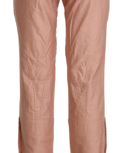 Ermanno Scervino Cotton Pink High Waist Cropped Trouser Pants