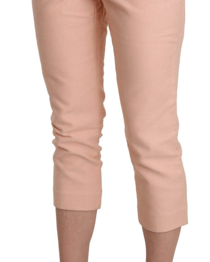 Ermanno Scervino Pink Low Waist Skinny Cropped Capri Pants