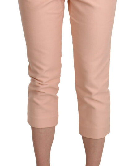Ermanno Scervino Pink Low Waist Skinny Cropped Capri Pants