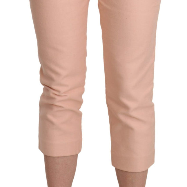 Ermanno Scervino Pink Low Waist Skinny Cropped Capri Pants