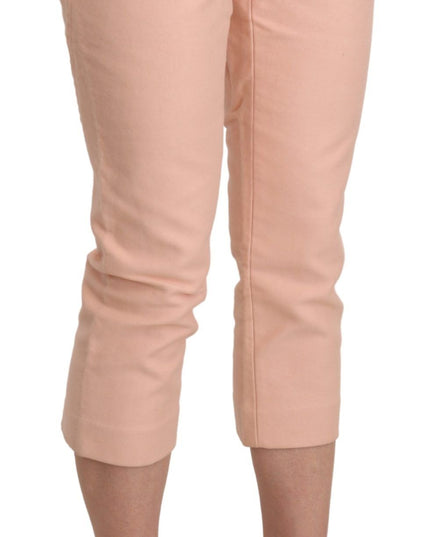Ermanno Scervino Pink Low Waist Skinny Cropped Capri Pants