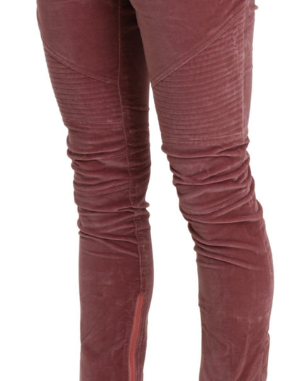 Ermanno Scervino Red Mid Waist Skinny Cotton Pants