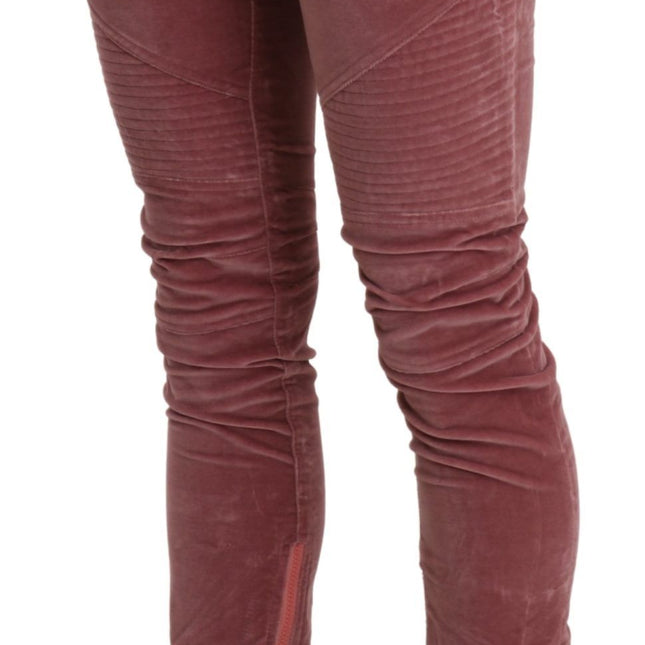 Ermanno Scervino Red Mid Waist Skinny Cotton Pants