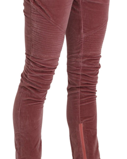 Ermanno Scervino Red Mid Waist Skinny Cotton Pants