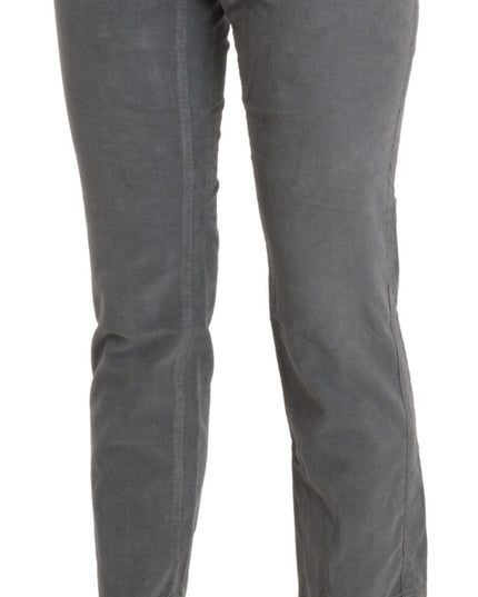 Ermanno Scervino Gray Cropped Cotton Stretch Trouser Pants