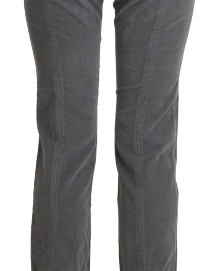Ermanno Scervino Gray Cropped Cotton Stretch Trouser Pants