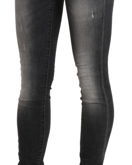 Acht Black Gray Washed Skinny Trouser Cotton Jeans