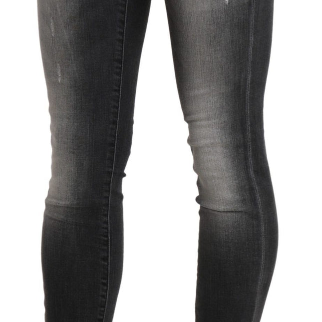 Acht Black Gray Washed Skinny Trouser Cotton Jeans