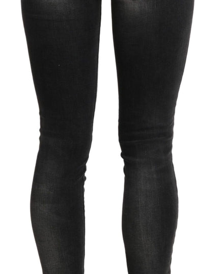 Acht Black Gray Washed Skinny Trouser Cotton Jeans