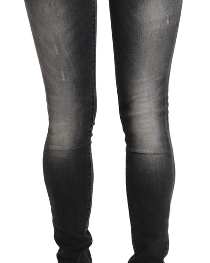 Acht Black Gray Washed Skinny Trouser Cotton Jeans