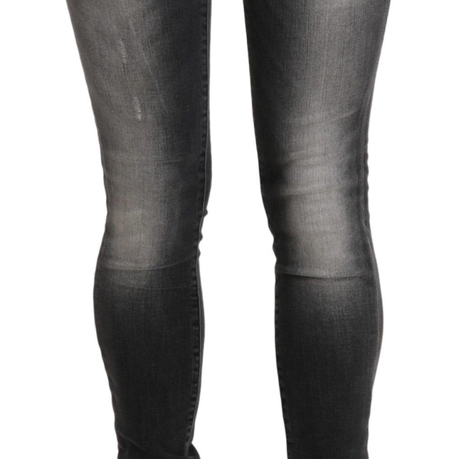 Acht Black Gray Washed Skinny Trouser Cotton Jeans