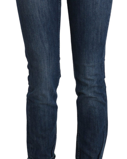 Acht Blue Washed Low Waist Skinny Denim Trouser