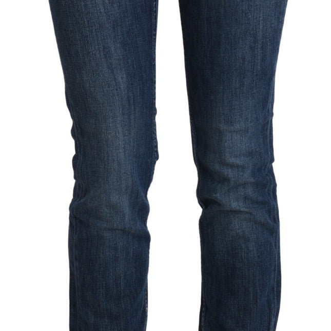 Acht Blue Washed Low Waist Skinny Denim Trouser