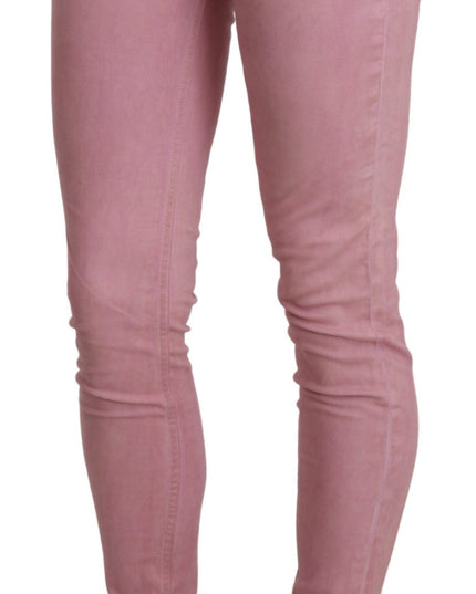 Acht Pink Mid Waist Skinny Stretch  Denim Pant