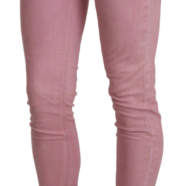 Acht Pink Mid Waist Skinny Stretch  Denim Pant