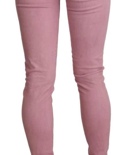 Acht Pink Mid Waist Skinny Stretch  Denim Pant
