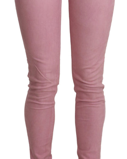 Acht Pink Mid Waist Skinny Stretch  Denim Pant