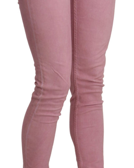 Acht Pink Mid Waist Skinny Stretch  Denim Pant