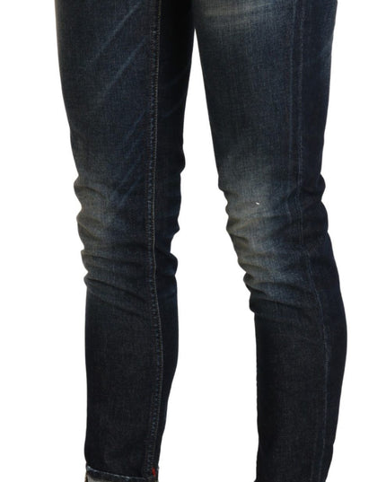 Acht Blue Washed Low Waist Skinny Cropped Denim Pant