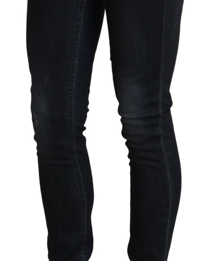 Acht Blue Washed Low Waist Skinny Denim Slim Trouser