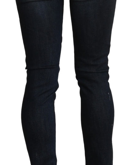 Acht Blue Washed Low Waist Skinny Denim Slim Trouser
