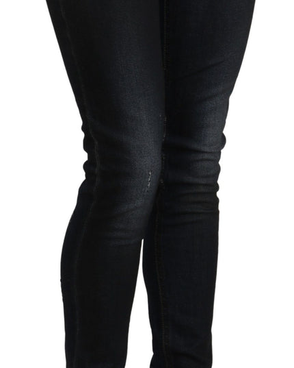 Acht Blue Washed Low Waist Skinny Denim Slim Trouser