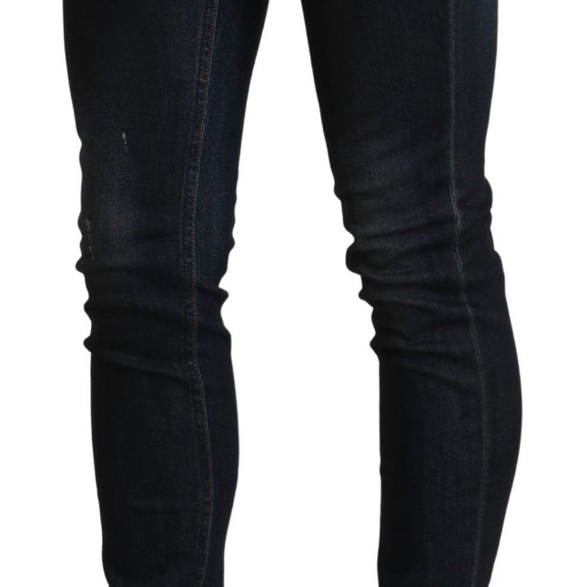 Acht Black Washed Low Waist Skinny Denim Jeans