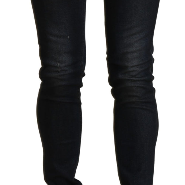Acht Black Washed Low Waist Skinny Denim Jeans