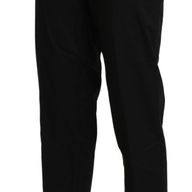 BENCIVENGA Black High Waist Straight Cropped Dress Pants