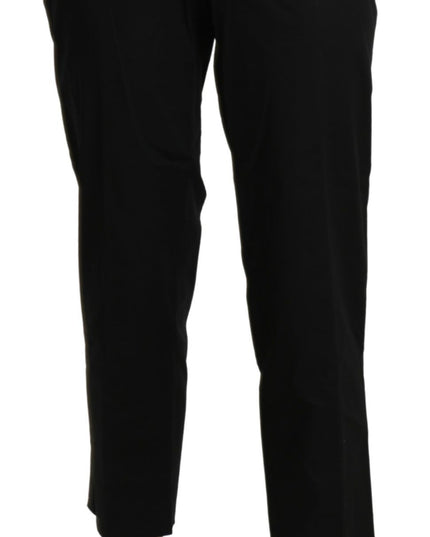 BENCIVENGA Black High Waist Straight Cropped Dress Pants