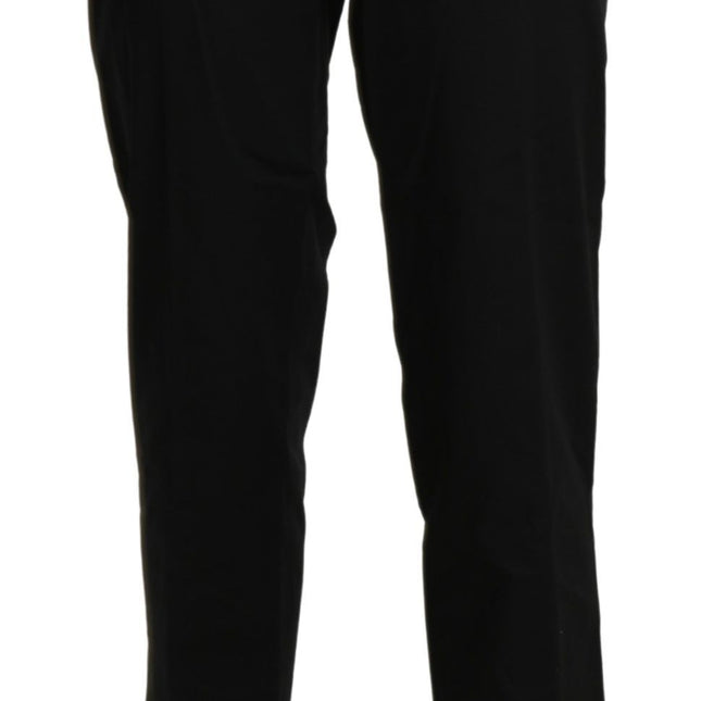 BENCIVENGA Black High Waist Straight Cropped Dress Pants