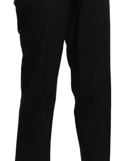 BENCIVENGA Black High Waist Straight Cropped Dress Pants