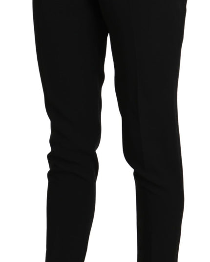 BENCIVENGA Black High Waist Skinny Cropped Dress Trouser Pant