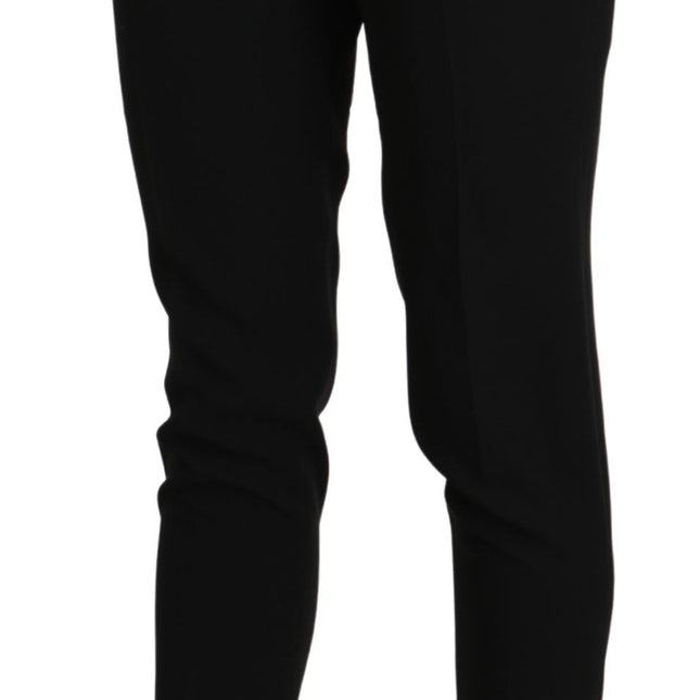 BENCIVENGA Black High Waist Skinny Cropped Dress Trouser Pant