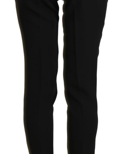 BENCIVENGA Black High Waist Skinny Cropped Dress Trouser Pant