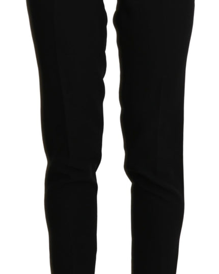BENCIVENGA Black High Waist Skinny Cropped Dress Trouser Pant