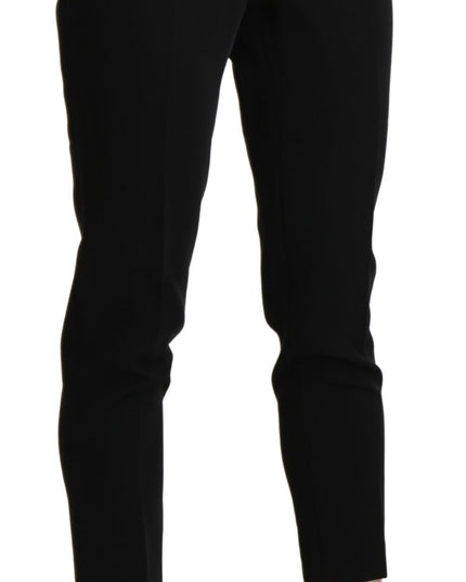 BENCIVENGA Black High Waist Skinny Cropped Dress Trouser Pant
