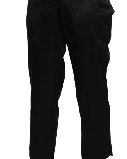 BENCIVENGA Black High Waist Straight Cropped Dress Trouser Pants