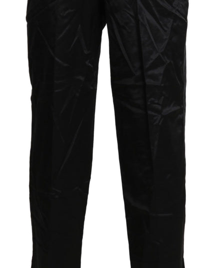 BENCIVENGA Black High Waist Straight Cropped Dress Trouser Pants