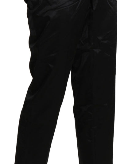 BENCIVENGA Black High Waist Straight Cropped Dress Trouser Pants