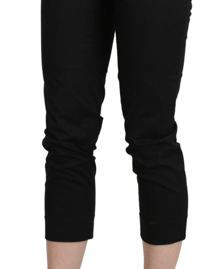 BENCIVENGA Black High Waist Skinny Cropped Dress Trouser Pants